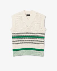 Lacy Striped Piqu&eacute; Sweater Vest