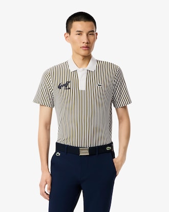Heat Regulating Striped Golf Polo Shirt
