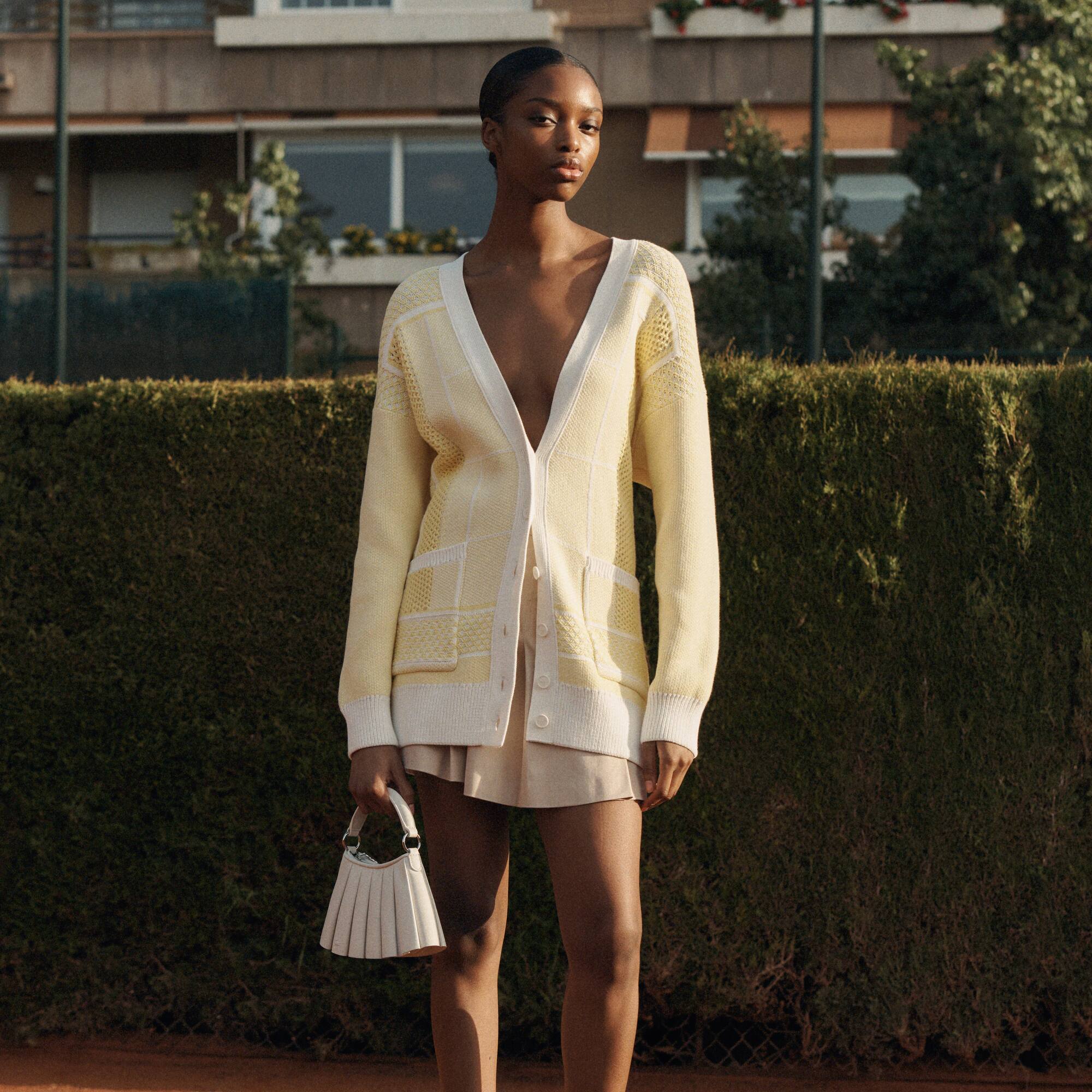 Tennis Court Jacquard Long Cardigan - Women's Knitwear - New In