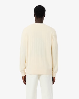 Rib Knit Cotton Blend Cardigan