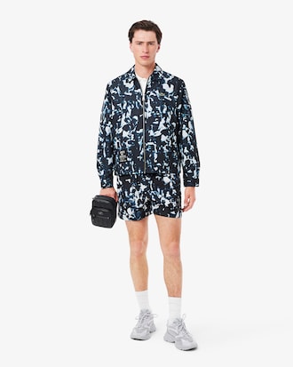 Print Motif Water-Repellent Windbreaker