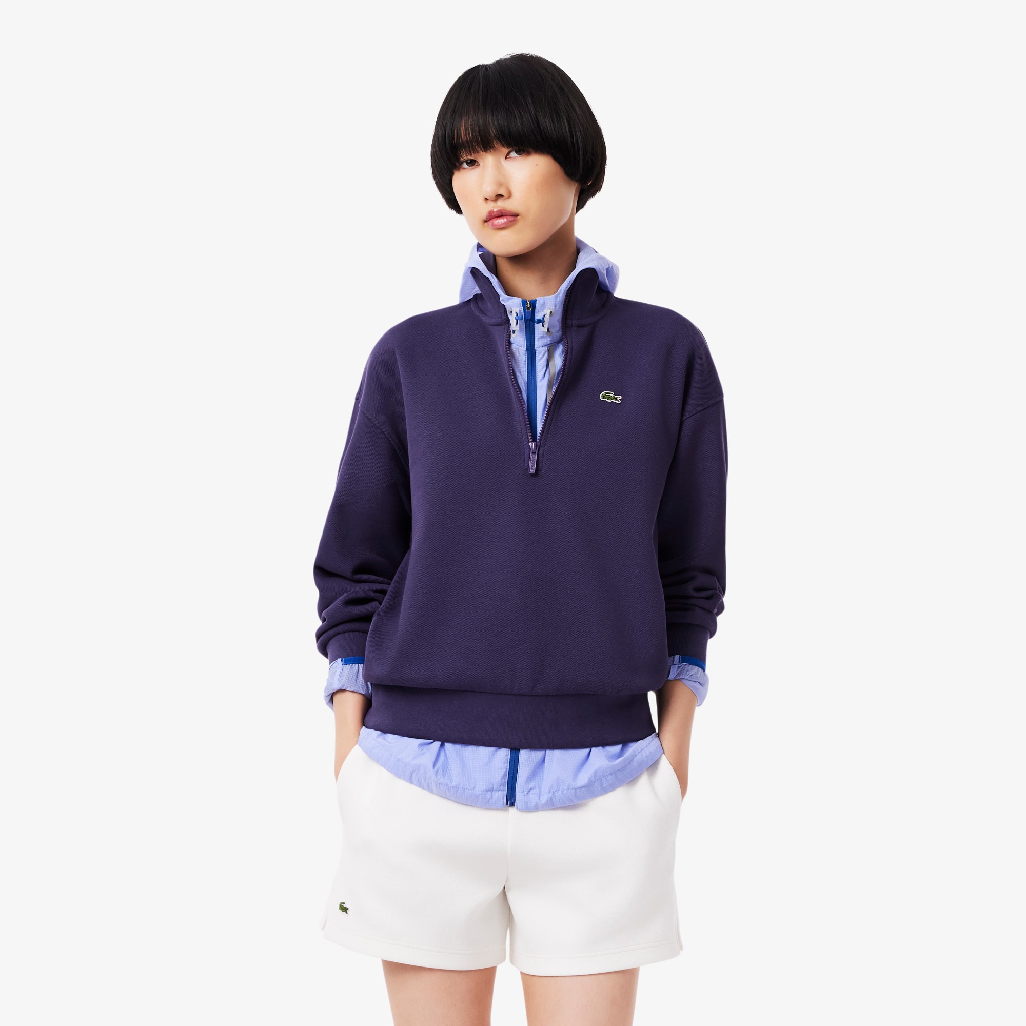 High Neck Zipped Piqué Sweatshirt - undefined - New In 2025 | Lacoste