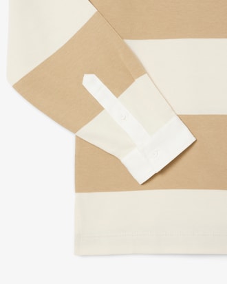 Relaxed Fit Striped Rugby Polo Shirt