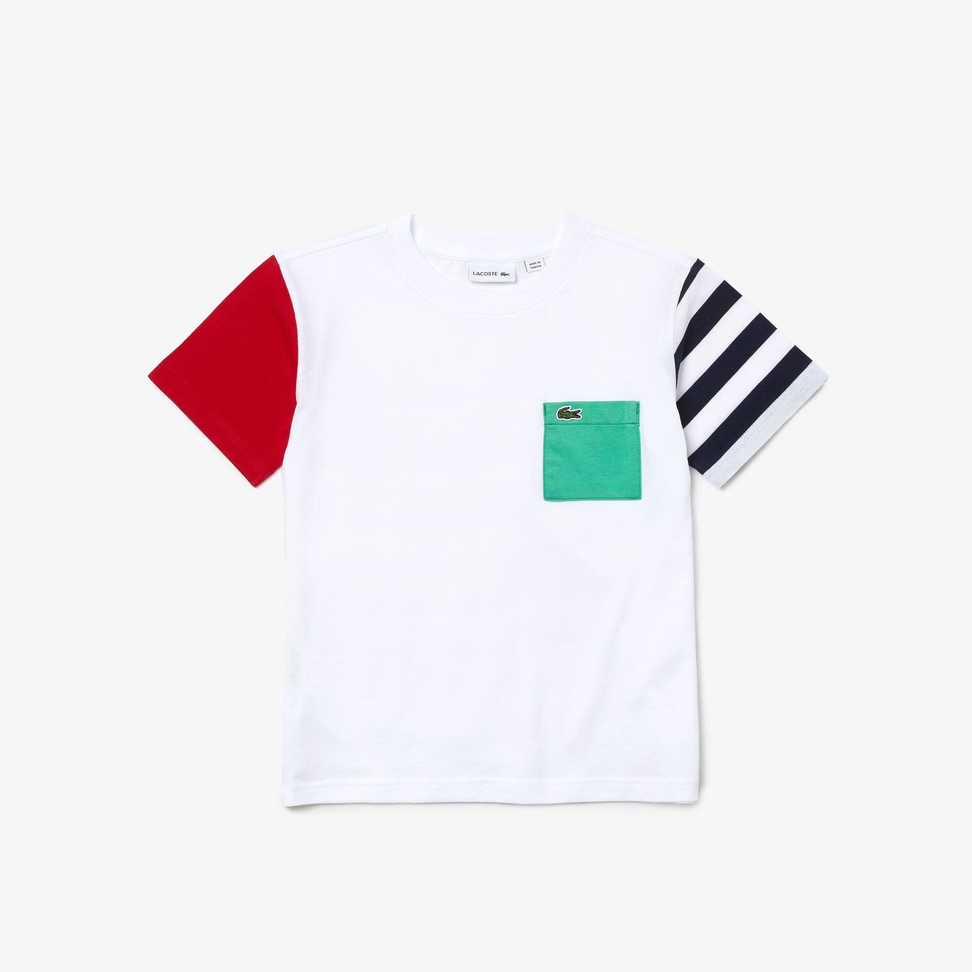 Boys' Crew Neck Pocketed Cotton T-Shirt 