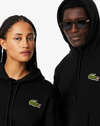Loose Fit Badge Accent Hoodie