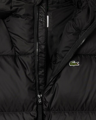 Short Water-Repellent Hooded Puffed Jacket