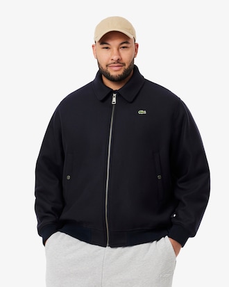 Zipped Padded Wool Aviator Jacket