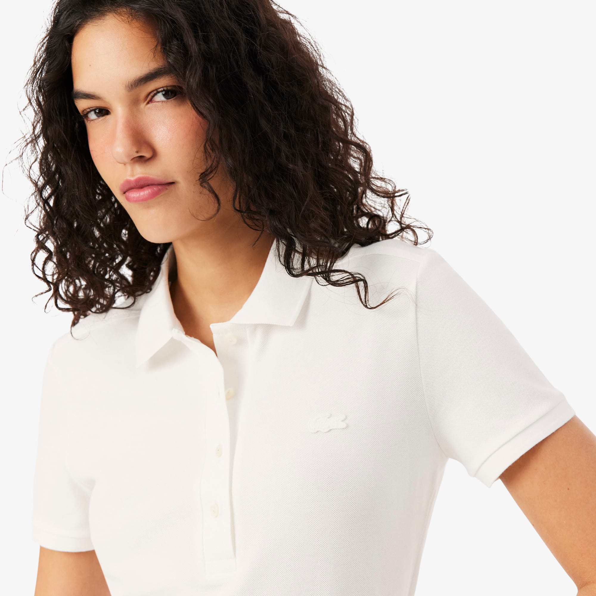 L.12.D Slim Fit Stretch Piqué Polo Shirt - Women's Short Sleeves