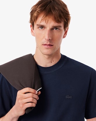 Ribbed Neck Petit Piqu&eacute; T-shirt