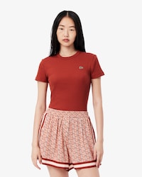 Slim Fit Ribbed Cotton T-shirt