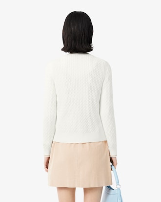 Striped Cable Knit Cardigan