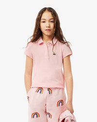 Scalloped Collar Mini Piqué Polo Shirt
