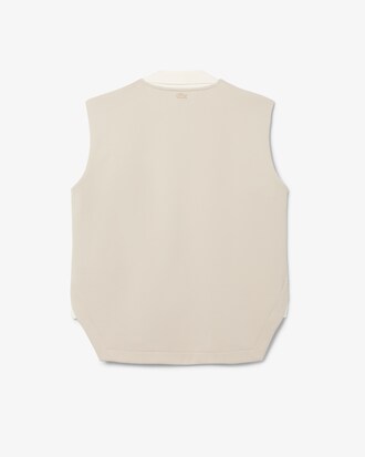 Runway Satin Knit V Neck Sleeveless Sweatshirt