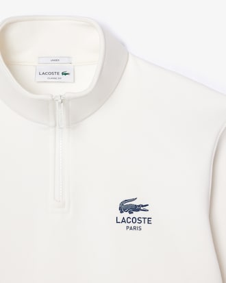 High Neck Zip-Up Print Sweatshirt