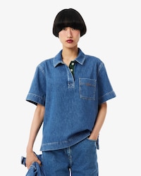 Oversized Lightweight Denim Polo Shirt