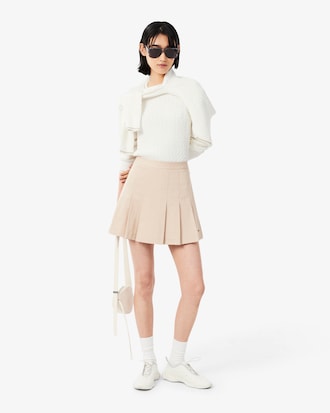 Stripe Accent Cable Knit Sweater