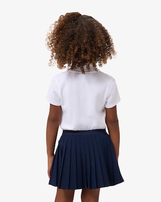 Scalloped Collar Piqué Polo Shirt