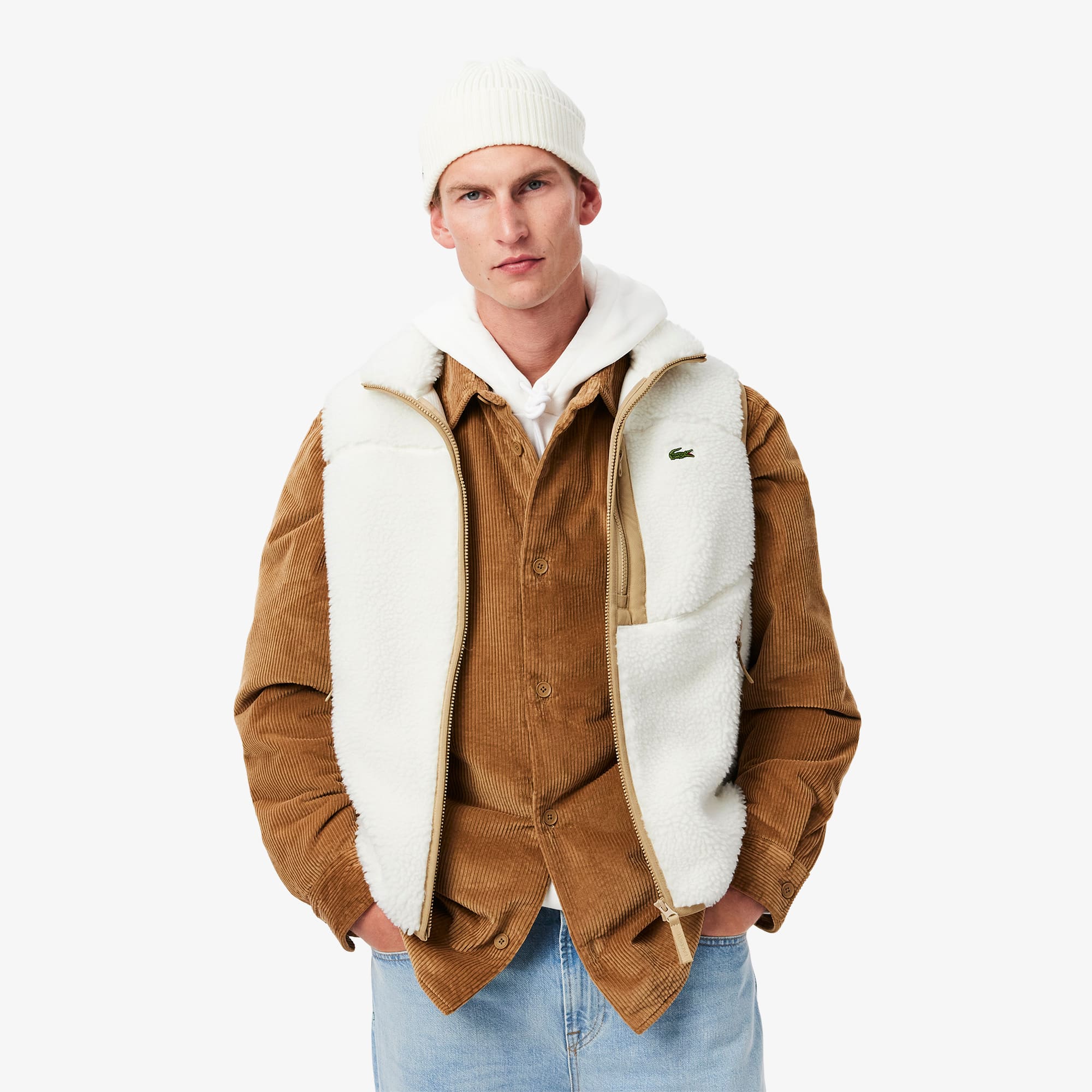 Sherpa Fleece Vest Men's Jackets Coats New In 2025 Lacoste