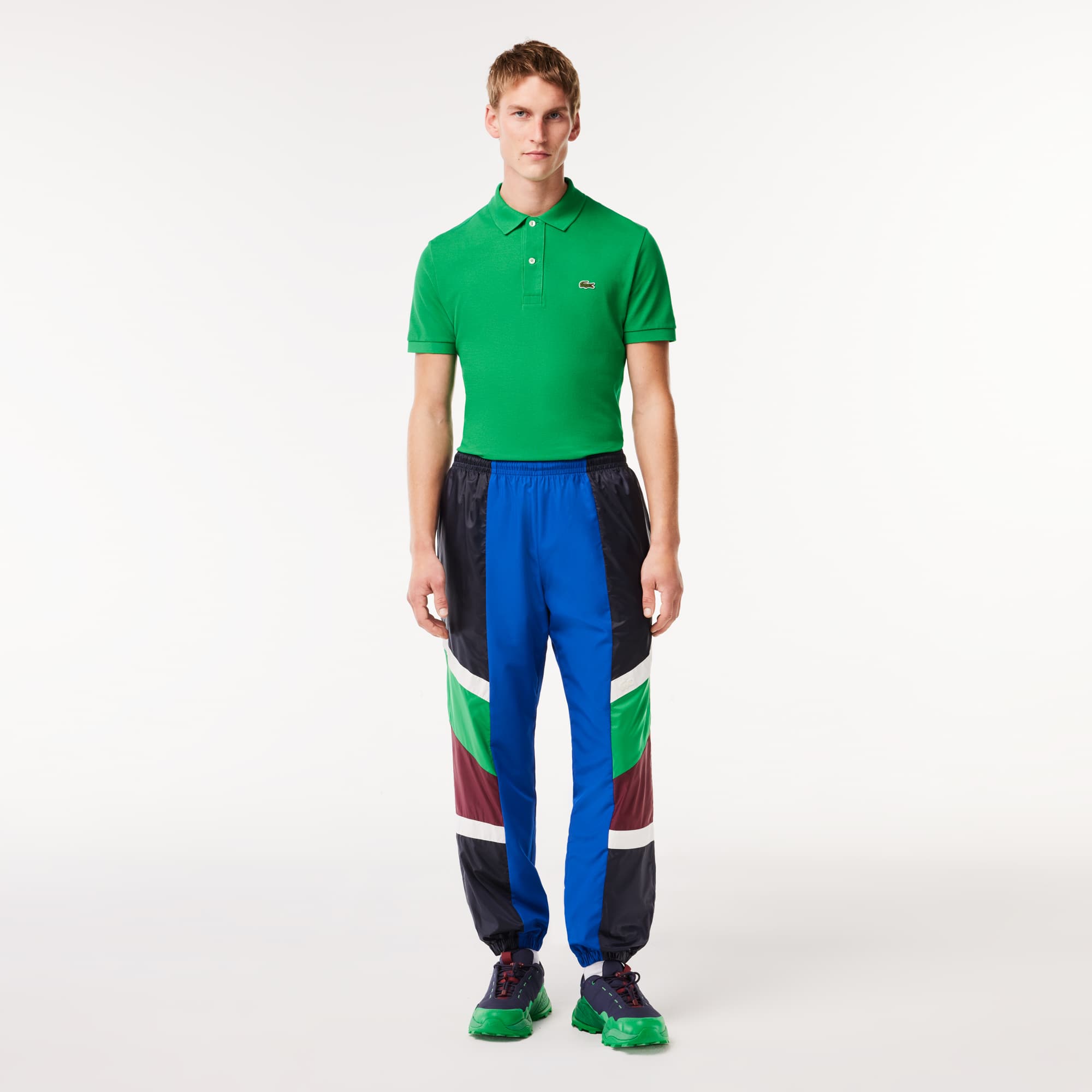 Mixed Material Colourblock Sportsuit Track Pants Men s