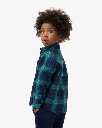 Cotton Twill Plaid Shirt