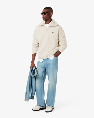High Zipped Neck Polar Fleece Sweatshirt
