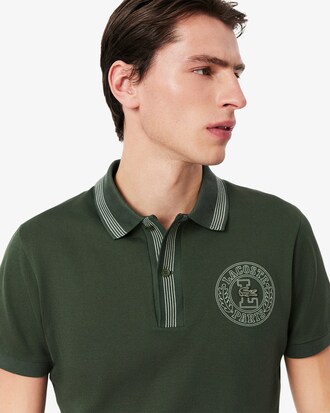 Regular Fit L.12.12 Badge Print Polo Shirt