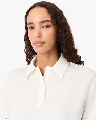 Oversized Fluid Twill Polo Shirt