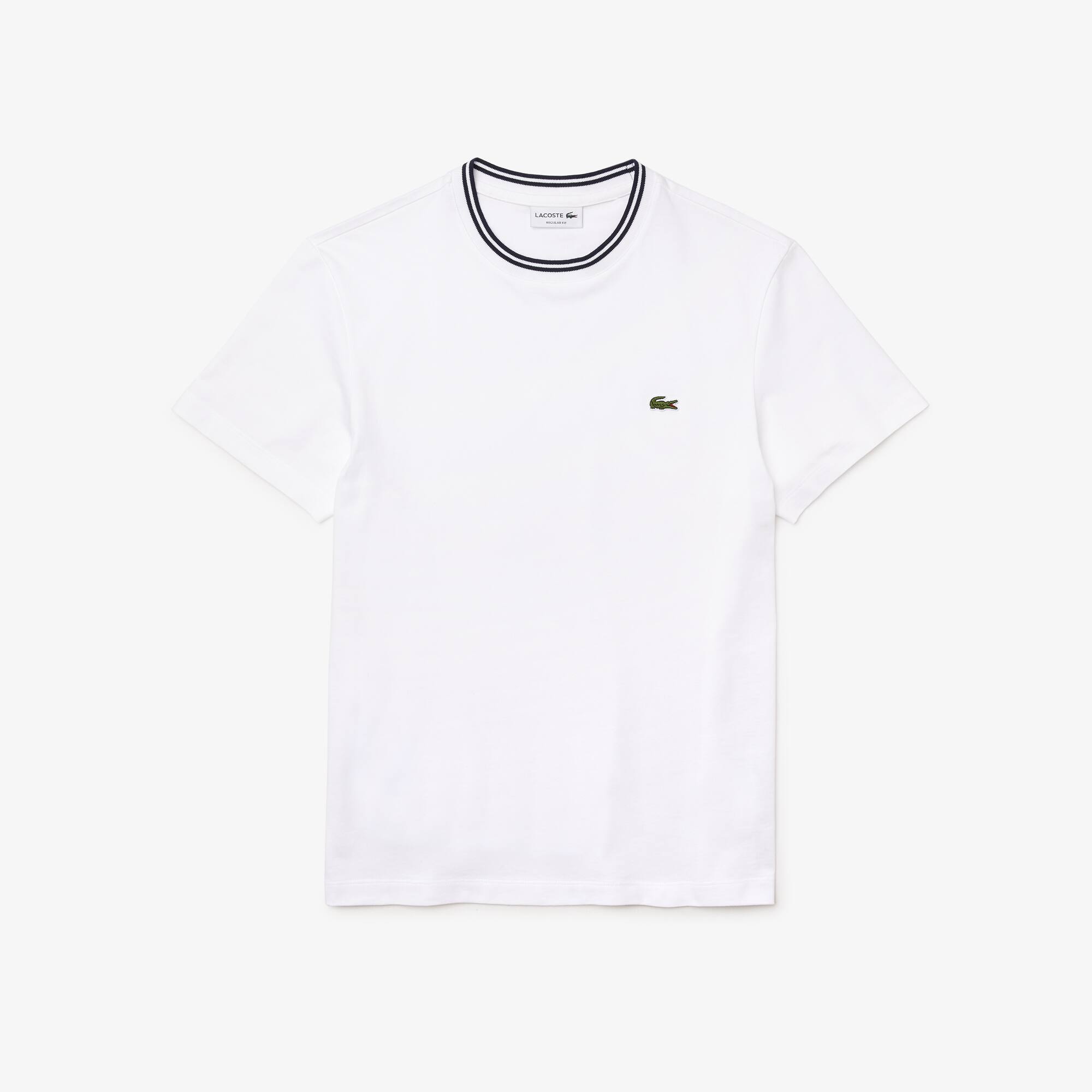 Crew Neck Striped Plain Cotton T-shirt 