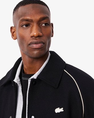 Badge Accent Wool Varsity Jacket