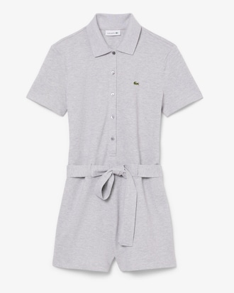 Stretch Piqu&eacute; Polo Collar Playsuit
