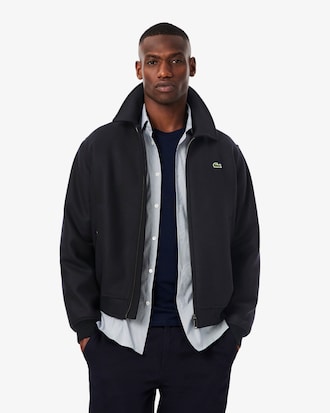 Zipped Padded Wool Aviator Jacket