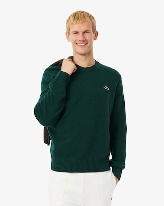 Carded Wool Crew Neck Sweater