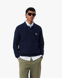 Classic Fit Long Sleeved Knitted Polo Shirt