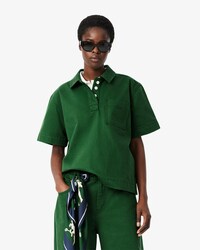 Oversized Denim Polo Shirt