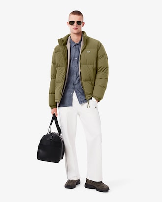 Water-Repellent Hooded Down Jacket