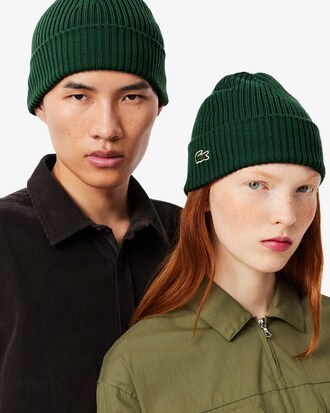 Rib Knit Brushed Wool Beanie