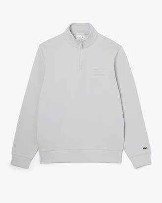 High Neck Embossed Zipped Sweatshirt