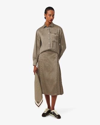 Printed pleated Midi Skirt