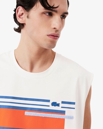 Runway Textured Stripe Jersey Tank Top