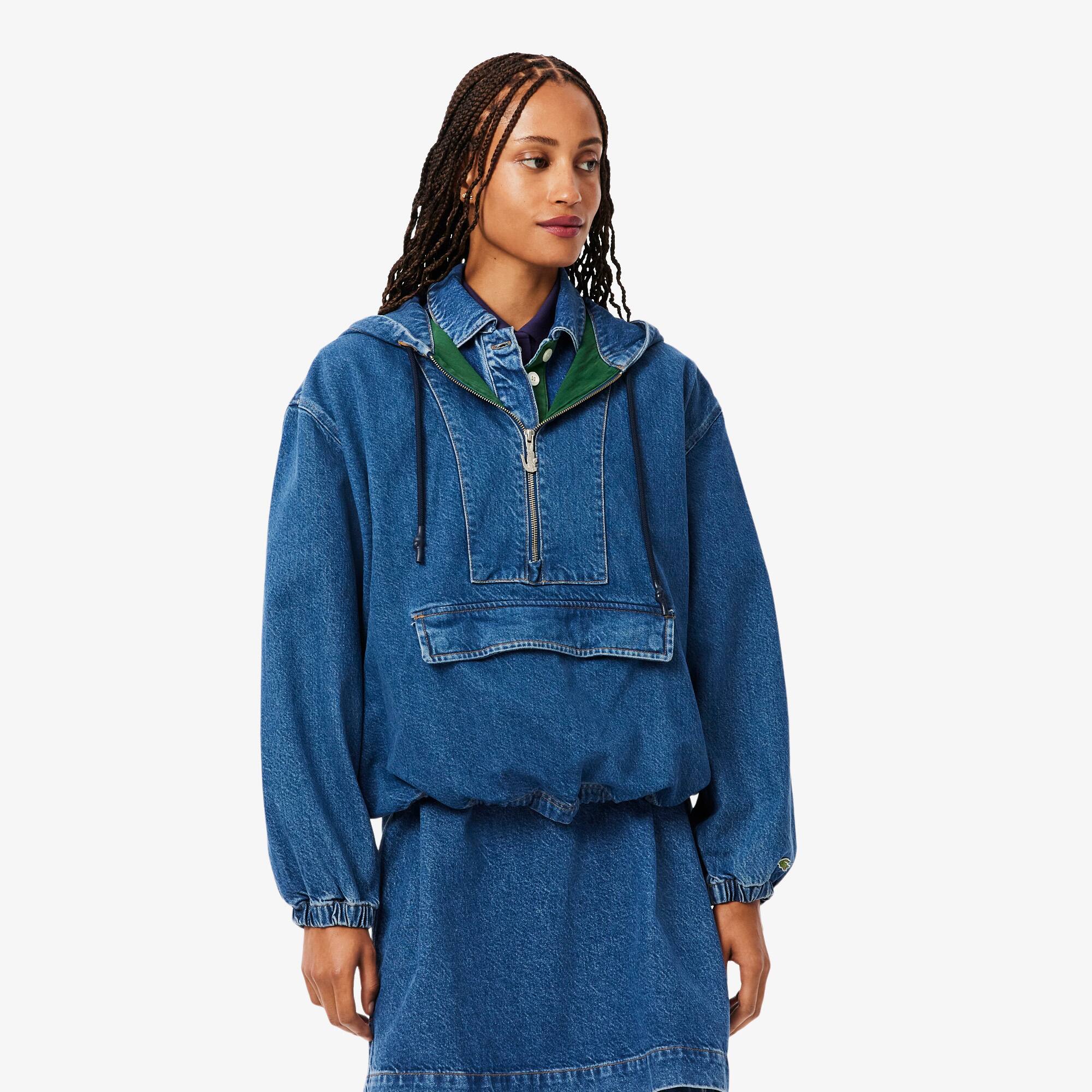ダイ LACOSTE indigo denim swing top Buy Lacoste Woven Denim Overshirt from Next Netherlands