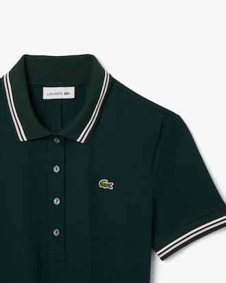 Stretch Polo Collar Skater Dress