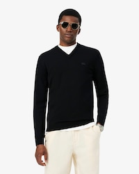 Merino Wool Monochrome V Neck Sweater