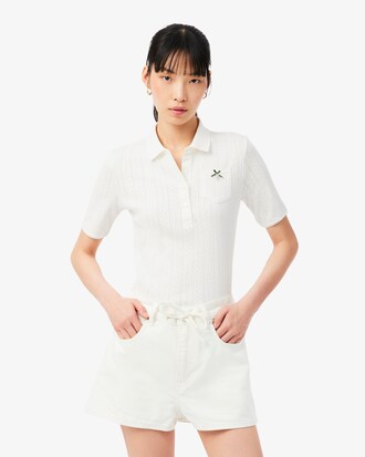 Slim Fit Pointelle Branded L.12.D Polo Shirt