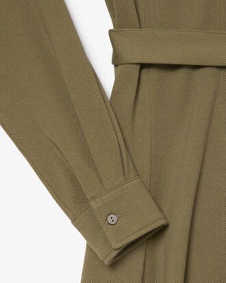 Polo Collar Belted Petit Piqu&eacute; Dress