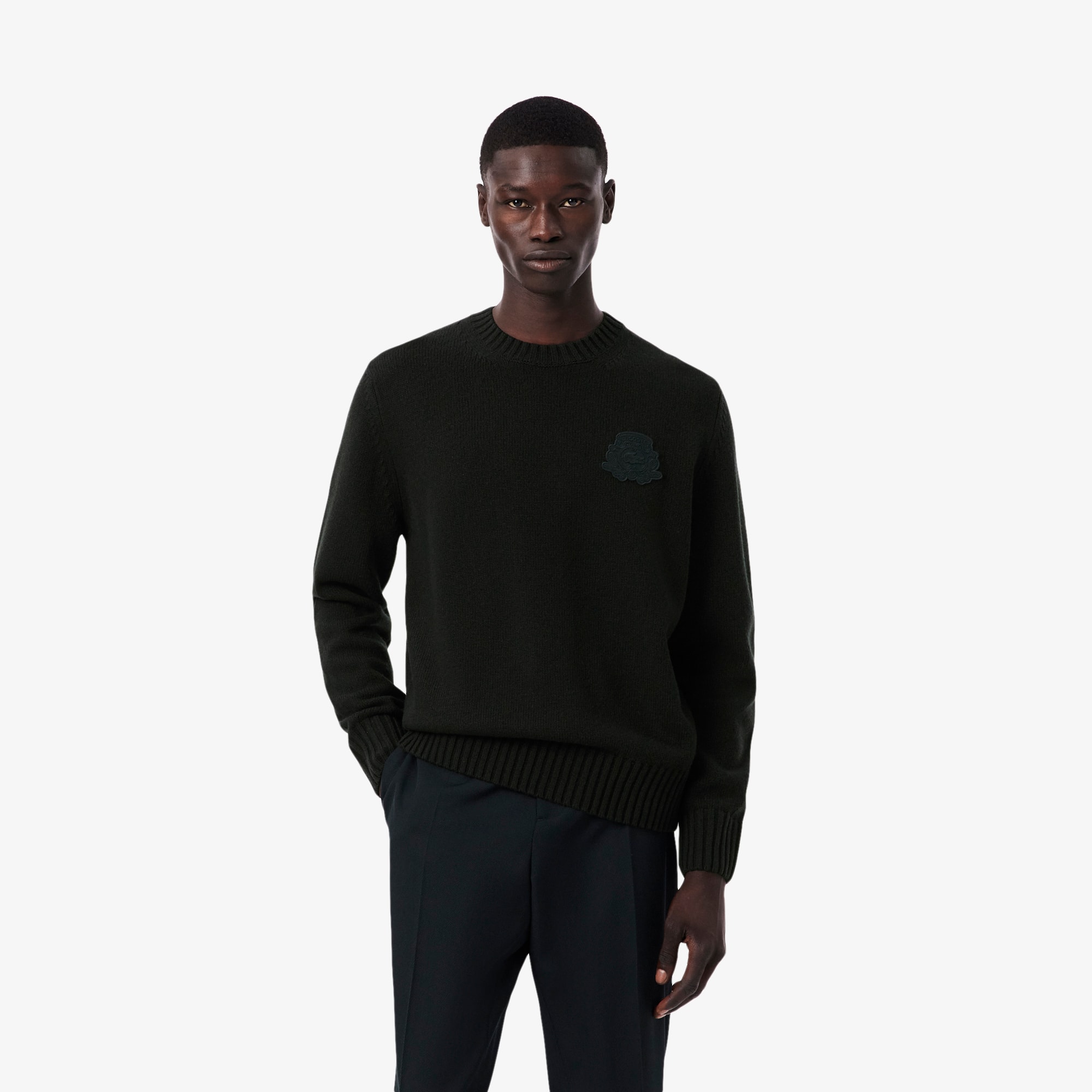 Embroidered Shield Wool Jersey Sweater - Men's Knitwear - New In