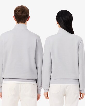High Neck Embossed Zipped Sweatshirt