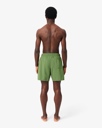 Mid Length Monochrome Swim Trunks