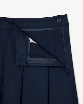 Pleated Cotton Twill Skirt