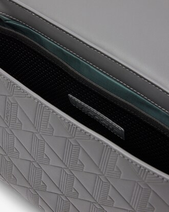 Monogram Leather Flap Close Satchel