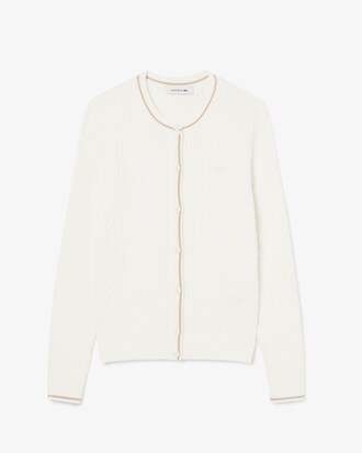 Striped Cable Knit Cardigan
